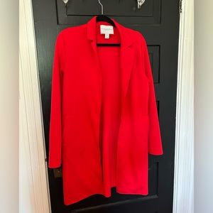 Bright red soft duster coat, barely worn